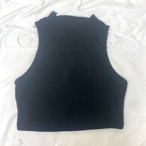 Shein black cropped tank top